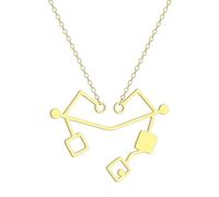 Sopodbacker Collier Pendentif Argent Bijoux Hommes Femmes Necklace Collier Pendentif Coeur Amour Coeur Bijoux Hommes Et Femmes Rétro Fête Géométrique Punk 金色