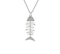 Sopodbacker Collier Pendentif Argent Bijoux Hommes Femmes Necklace Collier Pendentif en Arête De Poisson Hommes Et Femmes Rue Hip Hop Punk Cadeau Fête De Mariage 链宽2.5Mm长70Cm