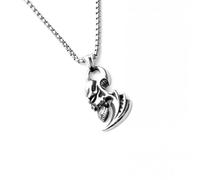 Sopodbacker Collier Pendentif Argent Bijoux Hommes Femmes Necklace Collier Pendentif Feuille De Ginkgo Collier Feuille Hommes Et Femmes Fête Géométrique Mariage Punk Cadeau 弯刀+不锈钢链