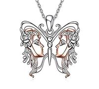 Sopodbacker Collier Pendentif Argent Bijoux Hommes Femmes Necklace Collier Pendentif Papillon Rétro Party Géométrique Mariage Hommes Et Femmes Simple