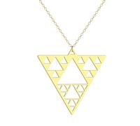 Sopodbacker Collier Pendentif Argent Bijoux Hommes Femmes Necklace Collier Pendentif Triangle Empilé Géométrique Pour Hommes Et Femmes Retro Party 金色