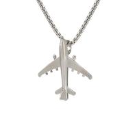 Sopodbacker Collier Pendentif Argent Bijoux Hommes Femmes Necklace Colliers Chapeau Ruban Dollar Signe Visage Souriant Double Dauphins Coquillage Avion Pendentif Planeb