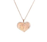 Sopodbacker Collier Pendentif Argent Bijoux Hommes Femmes Necklace Couple Amour Baiser Collier Simple Hommes Et Femmes Chaîne De Clavicule Boho Party Géométrie 玫瑰金