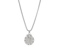 Sopodbacker Collier Pendentif Argent Bijoux Hommes Femmes Necklace Disque Horloge Pendentif Collier Street Hip Hop Cadeau Fête Géométrique Mariage Hommes Et Femmes 链宽2.5Mm长60Cm