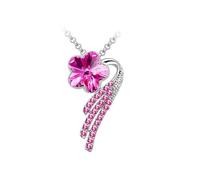 Sopodbacker Collier Pendentif Argent Bijoux Hommes Femmes Necklace Fleur De Plier Collier Clavicule Chaîne Bijoux Accessoires Hommes Et Femmes Fête Mariage Boho Cadeau 紫红