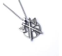 Sopodbacker Collier Pendentif Argent Bijoux Hommes Femmes Necklace Ginkgo Feuille Pendentif Collier Feuille Collier Homme Et Femmes Fête Géométrique Mariage Punk Cadeau 双斧子不锈钢链