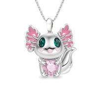 Sopodbacker Collier Pendentif Argent Bijoux Hommes Femmes Necklace Grands Yeux Câlin Amour Petit Dragon Collier Pendentif en Forme De Coeur Hommes Et Femmes Fête Géométrique Mariage Boho 款2
