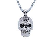Sopodbacker Collier Pendentif Argent Bijoux Hommes Femmes Necklace Hip Hop Collier Crâne Hommes Et Femmes Fête Géométrique Mariage Punk Cadeau