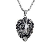 Sopodbacker Collier Pendentif Argent Bijoux Hommes Femmes Necklace Hiphop Rock Animal Tête De Lion Chaîne Colliers Pendentif Hommes Bijoux