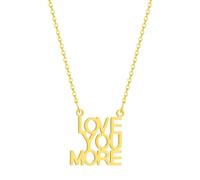 Sopodbacker Collier Pendentif Argent Bijoux Hommes Femmes Necklace Love You More Collier Pendentif Lettres Anglaises Pour Hommes Et Femmes Vous Aimez Punk 金色