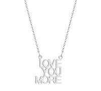 Sopodbacker Collier Pendentif Argent Bijoux Hommes Femmes Necklace Love You More Collier Pendentif Lettres Anglaises Pour Hommes Et Femmes Vous Aimez Punk 钢色