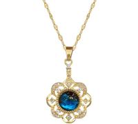 Sopodbacker Collier Pendentif Argent Bijoux Hommes Femmes Necklace Magnifique Fleur Ciel Étoilé Collier Classique Clavicule Chaîne Fête De Mariage Boho