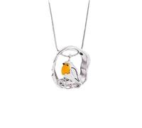 Sopodbacker Collier Pendentif Argent Bijoux Hommes Femmes Necklace Ovale Creux Huile Goutte Oiseau Collier Animal Pendentif Fête Géométrique Hommes Et Femmes Mariage Simple Cadeau