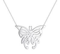 Sopodbacker Collier Pendentif Argent Bijoux Hommes Femmes Necklace Papillon Collier Bijoux Punk Hommes Et Femmes Classique Party Géométrie 银色