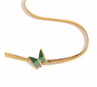 Sopodbacker Collier Pendentif Argent Bijoux Hommes Femmes Necklace Papillon Vert Chaîne Courte Collier Clavicule Chaîne Doux Vintage Femme Bijoux Ami