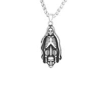Sopodbacker Collier Pendentif Argent Bijoux Hommes Femmes Necklace Pendentif Crâne Collier Couple All-Match Hommes Et Femmes Rétro Party Géométrie 配60Cm龙骨链