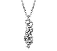 Sopodbacker Collier Pendentif Argent Bijoux Hommes Femmes Necklace Pendentif Tigre Collier Hommes Et Femmes Cadeau Rétro Fête Géométrique Mariage Gothique