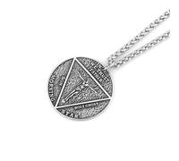 Sopodbacker Collier Pendentif Argent Bijoux Hommes Femmes Necklace Ram Pentagramme Pendentif Collier Hommes Et Femmes Punk Bijoux Géométriques