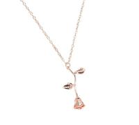 Sopodbacker Collier Pendentif Argent Bijoux Hommes Femmes Necklace Rose Pendentif Collier Finale Fleur Beauté Fleur Collier Punk Party Boho Rosegoldcolor