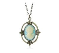 Sopodbacker Collier Pendentif Argent Bijoux Hommes Femmes Necklace Style Vintage Cameo Tête Pendentif Collier pour Femmes Fête De Mariage Boho
