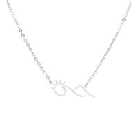 Sopodbacker Collier Pendentif Argent Bijoux Hommes Femmes Necklace Sunshine Sunrise Mountain Pendentif Collier Femmes Hommes Randonnée Bijoux 钢色