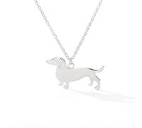Sopodbacker Collier Pendentif Argent Bijoux Hommes Femmes Necklace Teckel Collier Animaux Pendentif Hommes Et Femmes Bijoux Punk Party Géométrique Mariage 银色