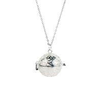 Sopodbacker Collier Pendentif Argent Bijoux Hommes Femmes Necklace Vintage Sachet Pendentif Boule Ouvrable Bijoux Hommes Et Femmes Punk Géométrique Mariage Fête Cadeau