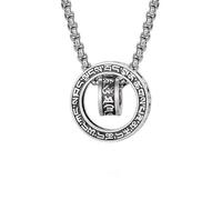 Sopodbacker Collier Pendentif Argent Bijoux Hommes Femmes Necklace Vintage Six-Word Motto Collier Pendentif Gothique Hommes Et Femmes Géométrique Fête De Mariage