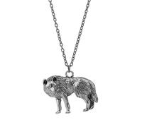 Sopodbacker Collier Pendentif Argent Bijoux Hommes Femmes Necklace Vintage The Ice Wolf Pendentif Collier Loup Bijoux Cadeaux Hommes Femmes Fête Punk Antiquesilver