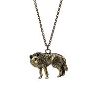 Sopodbacker Collier Pendentif Argent Bijoux Hommes Femmes Necklace Vintage The Ice Wolf Pendentif Collier Loup Bijoux Cadeaux Hommes Femmes Fête Punk Antiquebronze