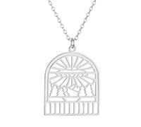 Sopodbacker Collier Pendentif Argent Bijoux Hommes Femmes Necklace Voie Lactée Système Solaire Ovni Collier Femmes Hommes Pendentif Collier Cadeau Vintage 钢色