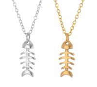 Sopodbacker Party Collier Pendentif Argent Bijoux Hommes Femmes Necklace Pendentif Arête De Poisson Glamour Femmes Collier Petits Accessoires Partie Or
