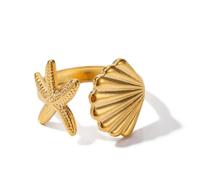 Sopodbacker Ring Bagues Bague Bijoux Femme Hommes Coquillage Et Étoile De Mer Ouverture Réglable Doigt Bague Femme Filles Openadjustablering Jdrw2305004