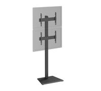 Soporte de suelo para 2 TV 40"-65", Altura 240 cm, Negro