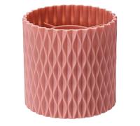 Soporte giratorio para bolígrafo, organizador de almacenamiento de brochas de maquillaje de escritorio, decoración del hogar de plástico para cosméticos, lápiz, organizador de (redness)