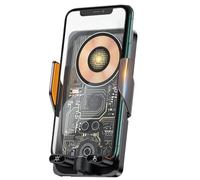 Soporte Móvil Coche - Vidrio PC 11.8 Cm, Carga Inalámbrica 15W Soporte Ventilación 360° | Sporte Teléfono Auto Con Clip | Para Navegación, Llamadas, Camión, Minivan, Viaje, Conducción