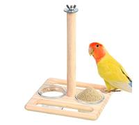 Soporte para Agapornis - Posadero de Madera para Jaula, Tazones Colgantes, Alimentación y Agua | para Periquitos, Loros, Pájaros Pequeños, Accesorios Interior