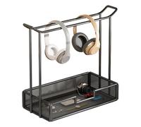 Soporte Para Auriculares - Soporte De Cascos Ganchos | Soport Auriculares | Multifunción Con Organizador De Cables | Organizador De Auricular Con Bandeja De Almacenamiento Para Mesa, Escritorio, Es