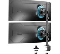 Soporte Vertical Monitor Doble, Soporte De Pantalla Apilable Vertical De 803 Mm Con Poste Extra Alto Para Monitores De 17¿ - 49¿ Con Rotación De Inclinación, Peso De 2-20 Kg Por Brazo Vesa 75/100 Mm