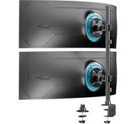 Soporte Vertical Monitor Doble, Soporte de pantalla apilable Vertical de 803 mm Con Poste Extra Alto Para monitores de 17” - 49” Con rotación de inclinación, Peso de 2-20 kg por brazo VESA 75/100 mm