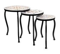 Soportes Set 3 Pzas De Mosaico Y Forja Negro