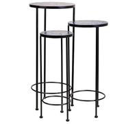 Soportes Set 3 Pzas De Mosaico Y Forja Negro