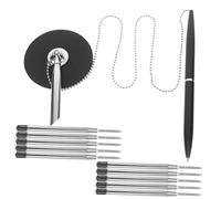 SOPOTUTU 1 Ensemble Stylo Rotatif avec Chaîne pour Bureau de Stylo avec Recharge Noir Recharges pour Signature et Entreprises Banques et Conférences Couleur Aléatoire