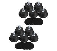 SOPOTUTU 10 Pièces Bell Glides Replacement Office Chair Fixed Casters With Non-slip Pads Heavy-duty Alloy Steel And PP Construction Floor Protection For Hardwood Carpet And Tile Compatible