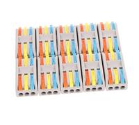 SOPOTUTU 10 Pièces Connecteur Électrique à Levier Bloc de Jonction Entrées Sorties Connecteurs Câble Isolant Sécurité Flamme Installation Rapide sans Outils pour Fils Souples et Rigides