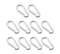 SOPOTUTU 10 pièces Mousquetons Acier Inoxydable Crochets Sécurisés Antirouille Polyvalents pour Randonnée Fixation pour Clés et Équipements de Camping