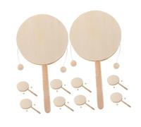 SOPOTUTU 10 Pièces Unfinished Wooden Rattle Drums DIY Hand Drum Toys for Creative Art Projects Preschool Musical Educational Craft