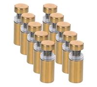 SOPOTUTU 10 Vis D’écartement Publicitaires en Acier Inoxydable Brossé, 12x25 Mm, Finition Dorée, Petites Vis pour Supports Muraux Déportés, Matériel de Fixation pour Panneaux et Enseignes,