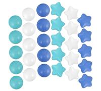 SOPOTUTU 100 Pièces Boules océaniques colorées Boules Bleues pour Piscine à balles Boules océaniques Rondes Jouer aux stylos-Billes Petite Fosse à balles Boules en Forme d'étoile Plastique
