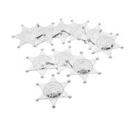 SOPOTUTU 10pièces Insignes De Police Décoratifs Légers Plastique Argenté Accessoires Costume Policier Cosplay Broches Fête Cosplay Et Réutilisables